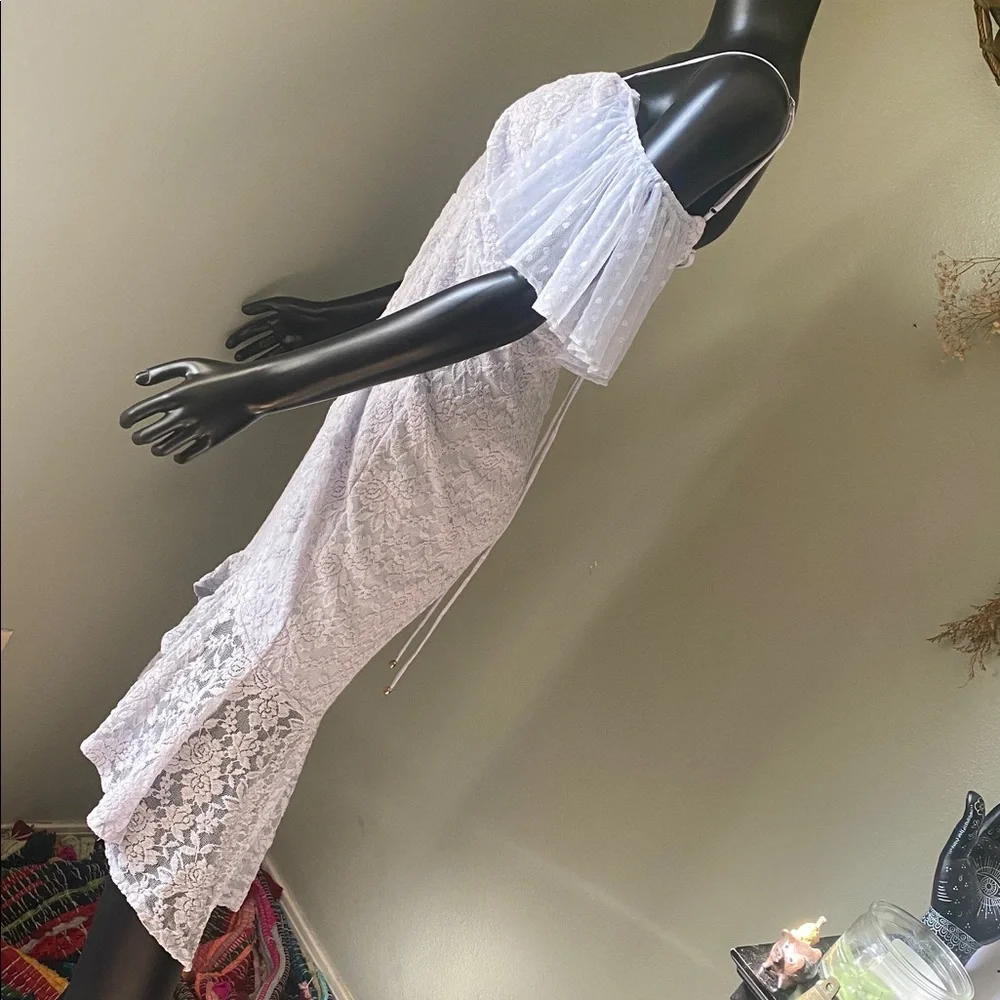 Angel Biba Mermaid Goddess Angel Like Light Baby Blue Lace Dress NWTs - Picture 7 of 16